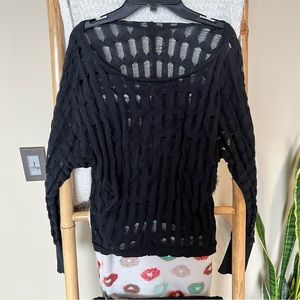 FREE W BUNDLE - Black long sleeved shirt with holes